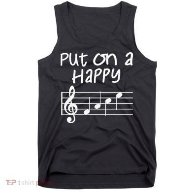Musical Notes Put On A Happy Face Cute Music Loving Tank Top
