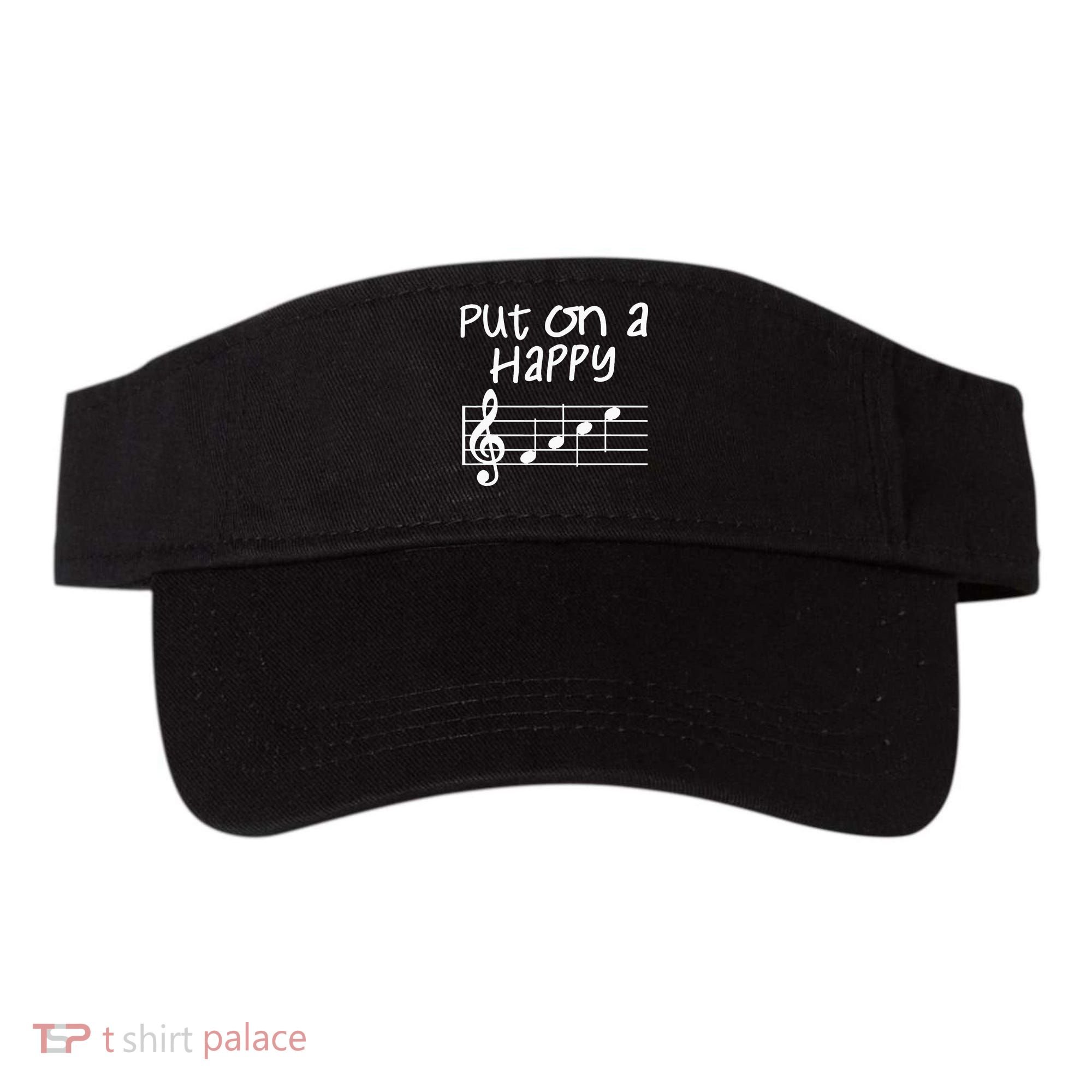 Musical Notes Put On A Happy Face Cute Music Loving Visor