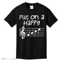 Musical Notes Put On A Happy Face Cute Music Loving Kids T-Shirt thumb 0