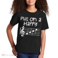 Musical Notes Put On A Happy Face Cute Music Loving Kids T-Shirt thumb 2