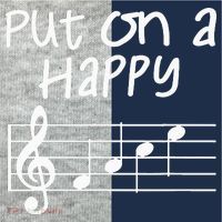 Musical Notes Put On A Happy Face Cute Music Loving Kids Colorblock Raglan Jersey thumb 2