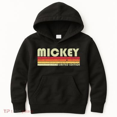 Mickey Name Personalized Retro Vintage 80s 90s Birthday Kids Hoodie