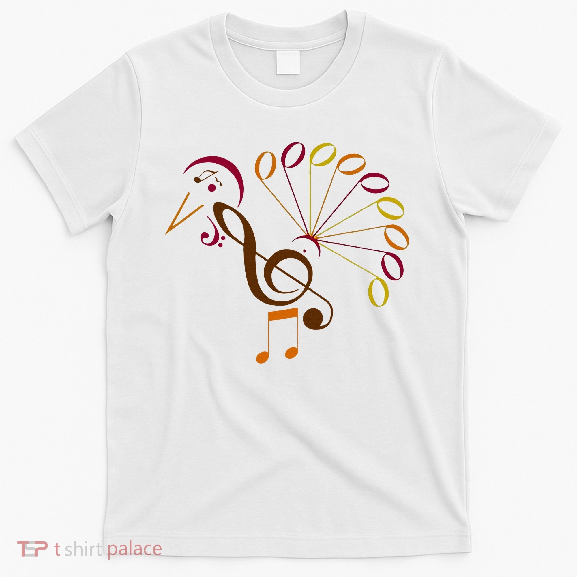 Music Note Symbol Turkey Music Teacher Thanksgiving Musician T-Shirt