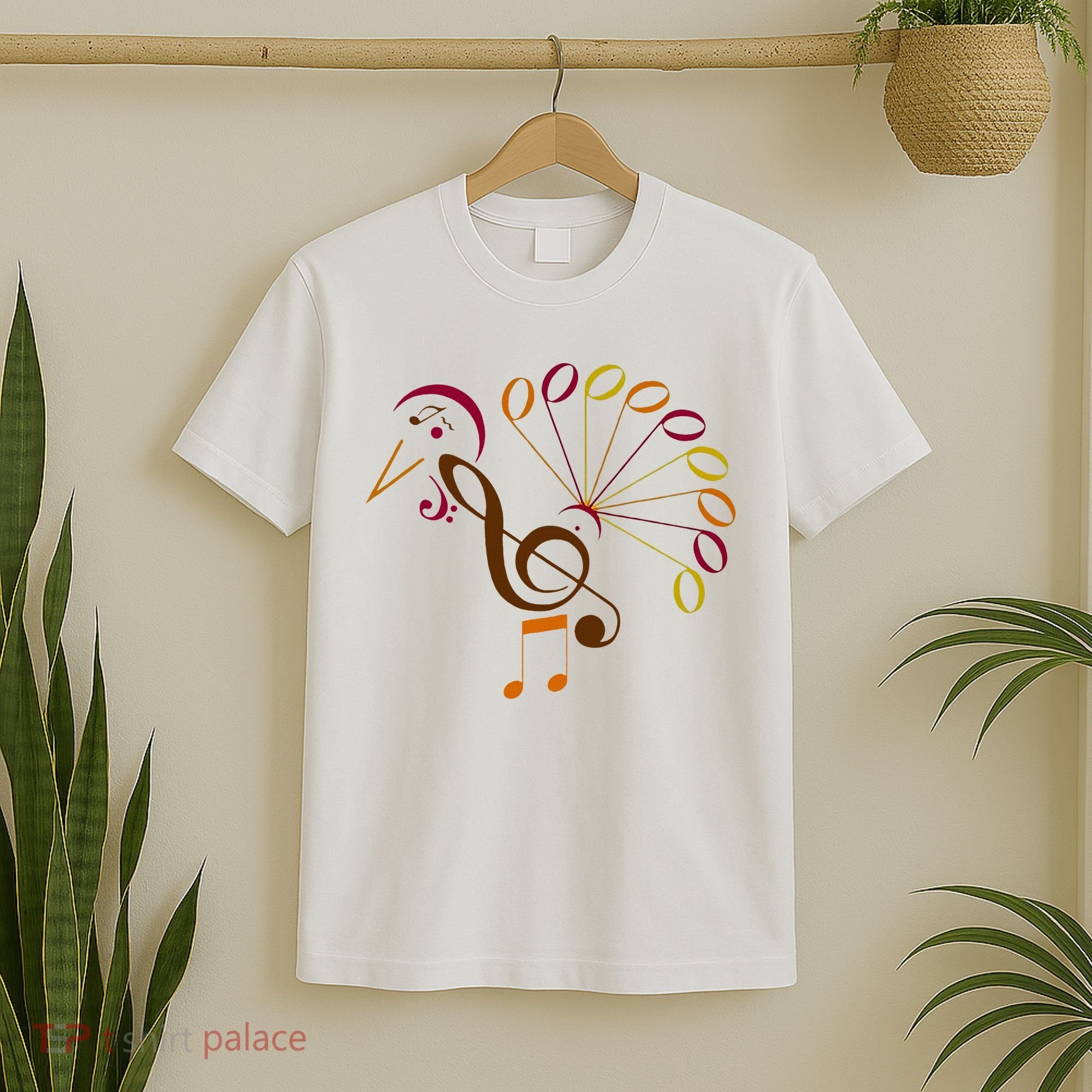 Music Note Symbol Turkey Music Teacher Thanksgiving Musician T-Shirt