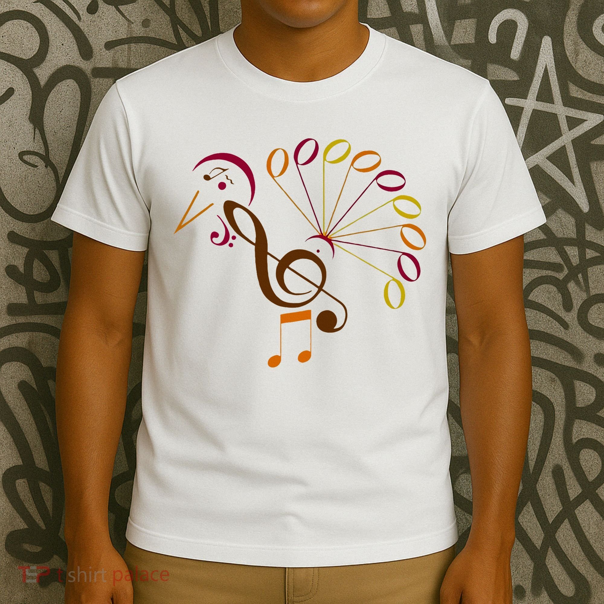 Music Note Symbol Turkey Music Teacher Thanksgiving Musician T-Shirt