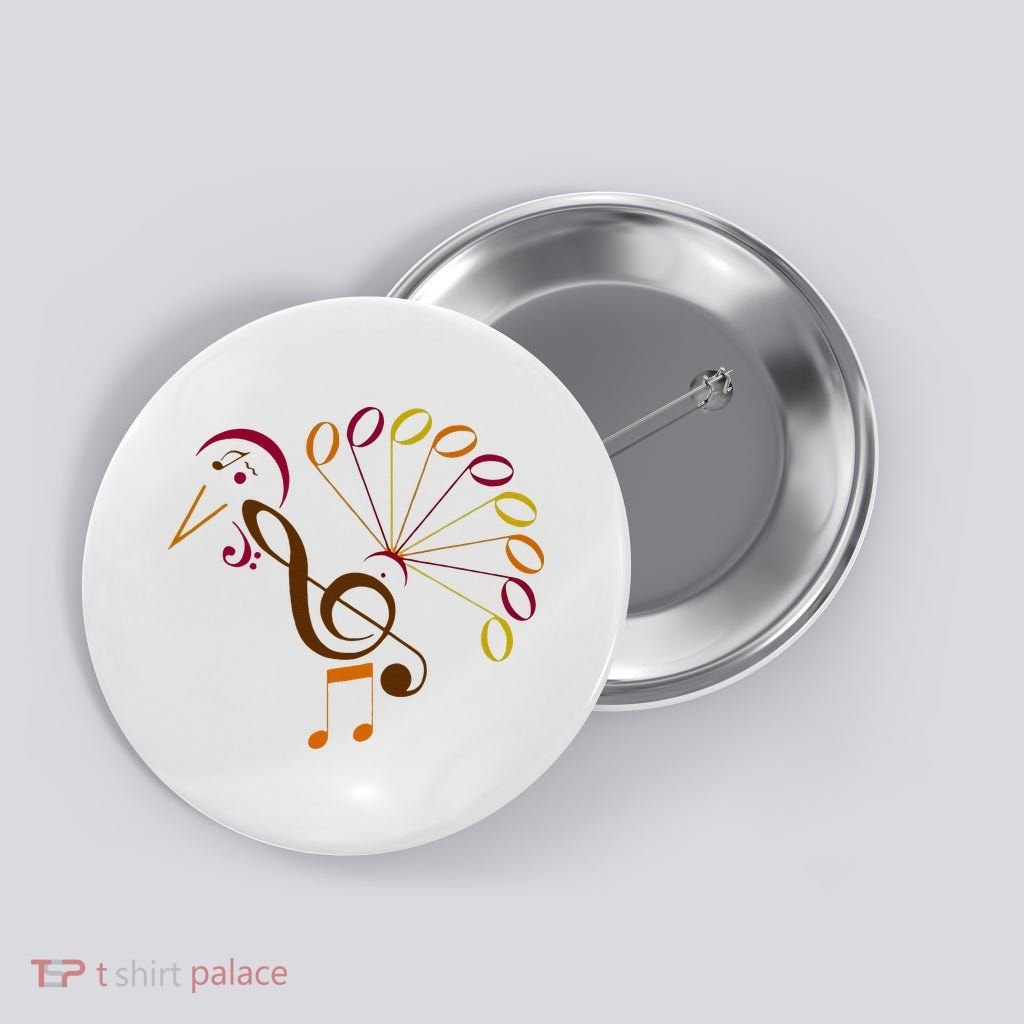 Music Note Symbol Turkey Music Teacher Thanksgiving Musician Button ...