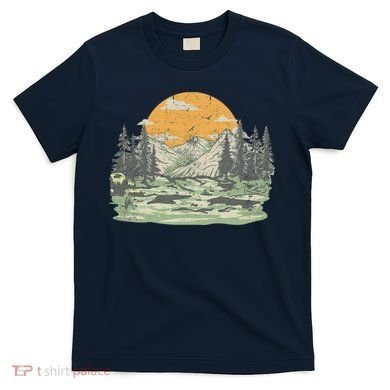 Mountain Nature Sunset Vintage T-Shirt