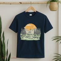 Mountain Nature Sunset Vintage T-Shirt thumb 2