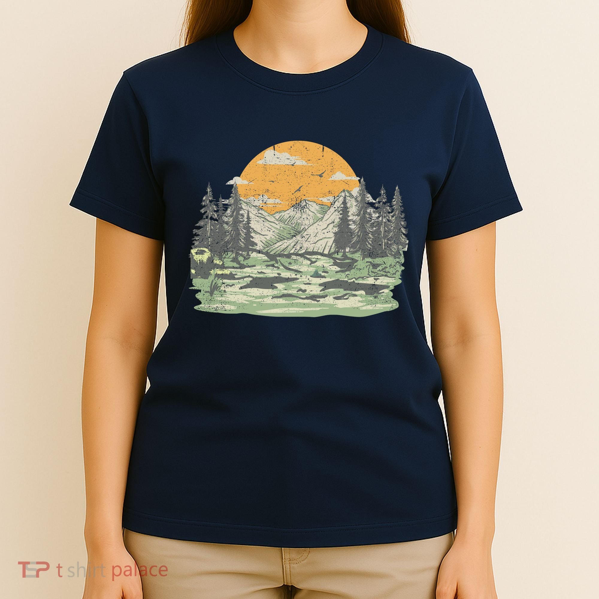 Mountain Nature Sunset Vintage T-Shirt