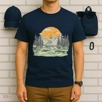 Mountain Nature Sunset Vintage T-Shirt thumb 6