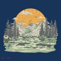 Mountain Nature Sunset Vintage T-Shirt thumb 7