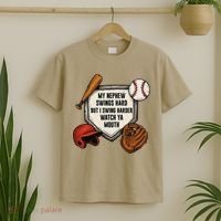 My Nephew Swings Hard But I Swing Hard Watch Ya Mouth Gift T-Shirt thumb 2