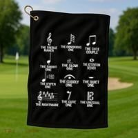 Musical Notes Symbol Humor Funny Golf Towel thumb 1