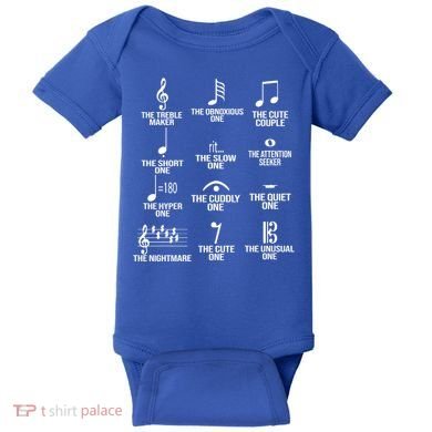 Musical Notes Symbol Humor Funny Baby Bodysuit