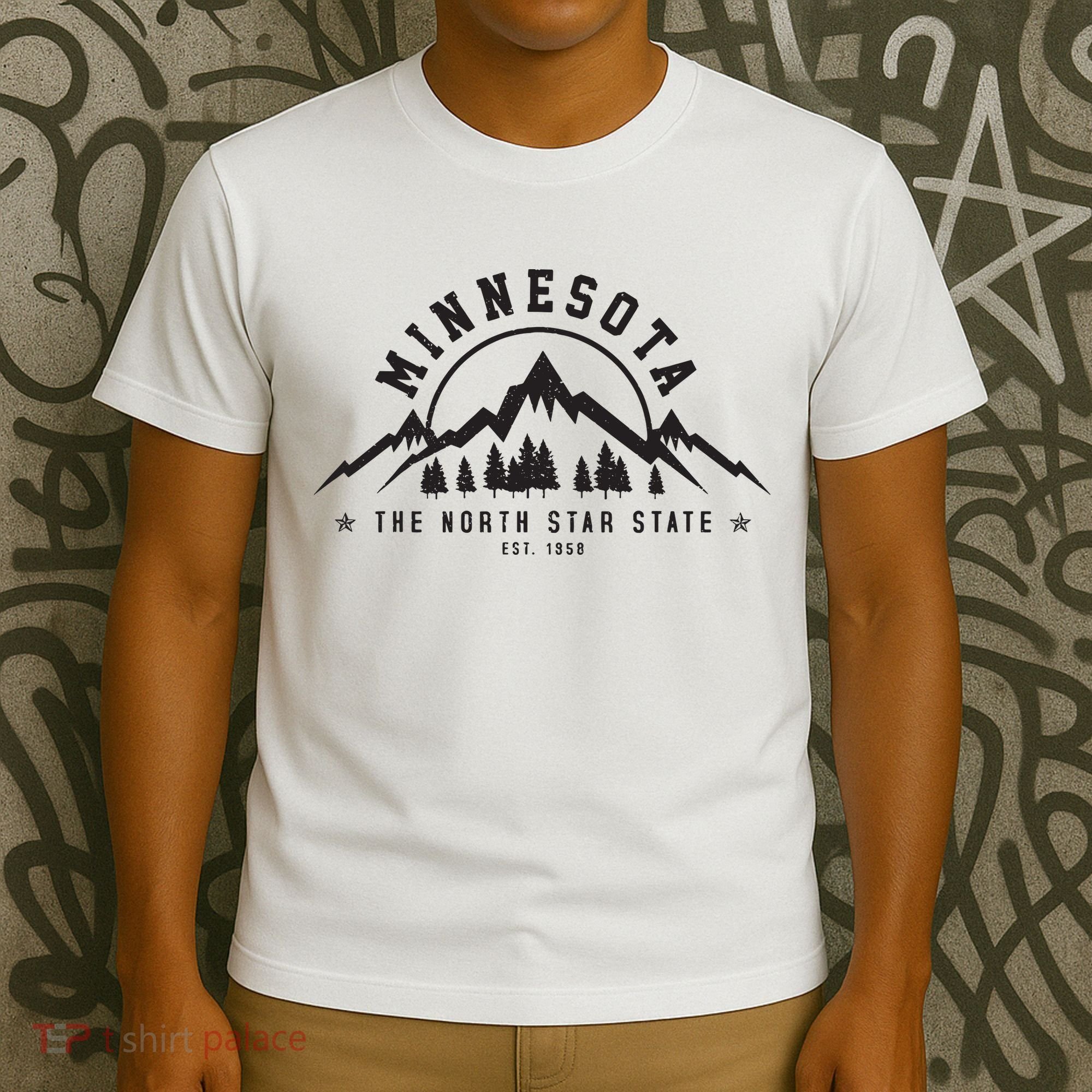 Minnesota North Star State Est 1858 Vintage Mountains Gift T-Shirt