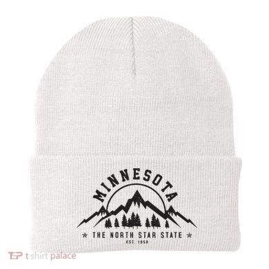 Minnesota North Star State Est 1858 Vintage Mountains Gift Beanie