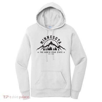 Minnesota North Star State Est 1858 Vintage Mountains Gift Women's Hoodie