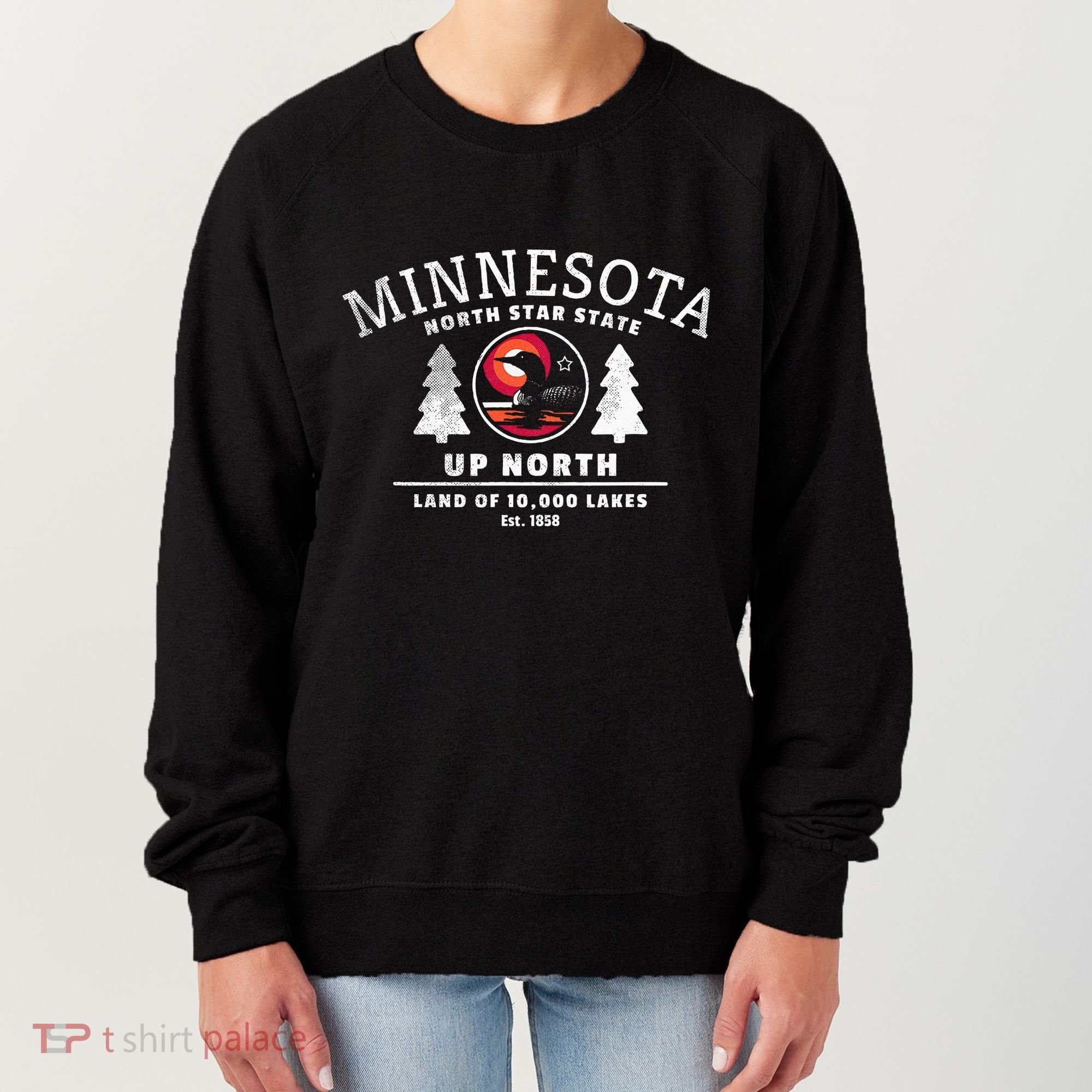 Minnesota North Star State Up North With Loon Women's Sweatshirt
