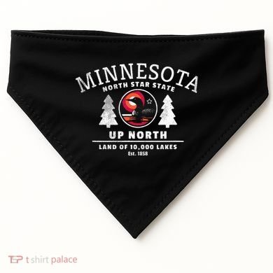 Minnesota North Star State Up North With Loon USA-Made Doggie Bandana