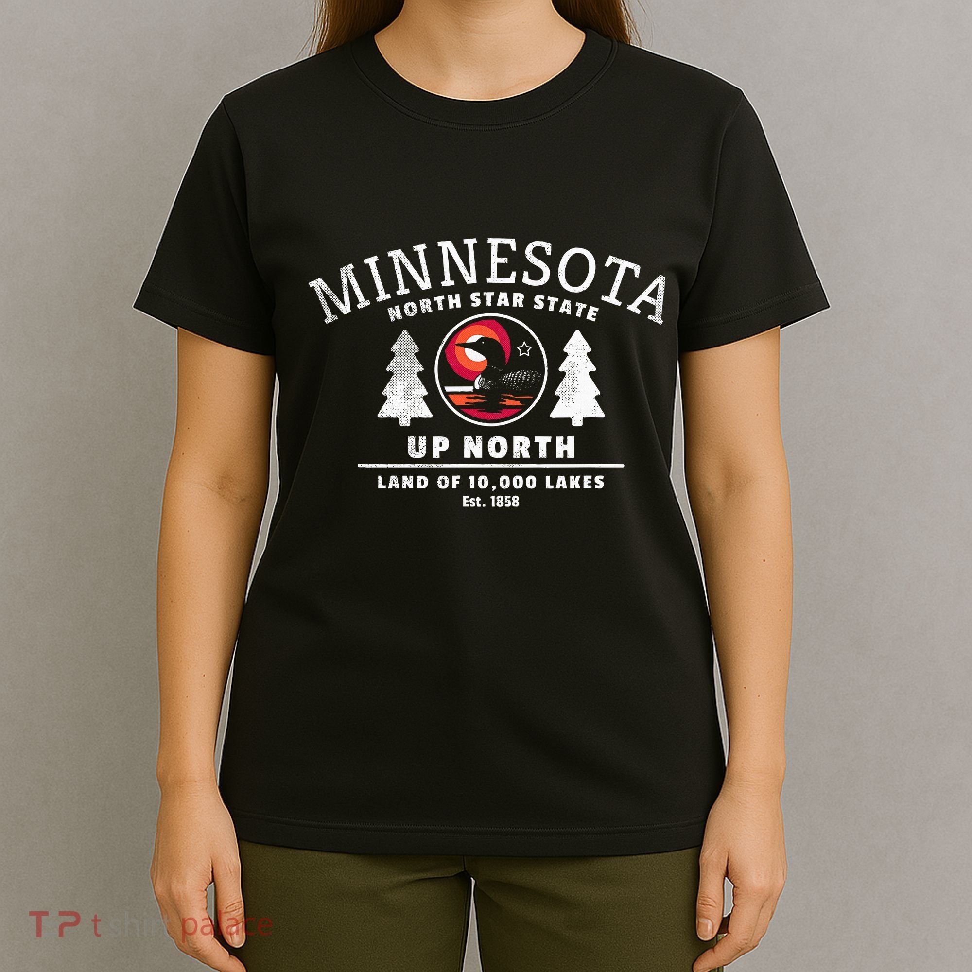 Minnesota North Star State Up North With Loon T-Shirt
