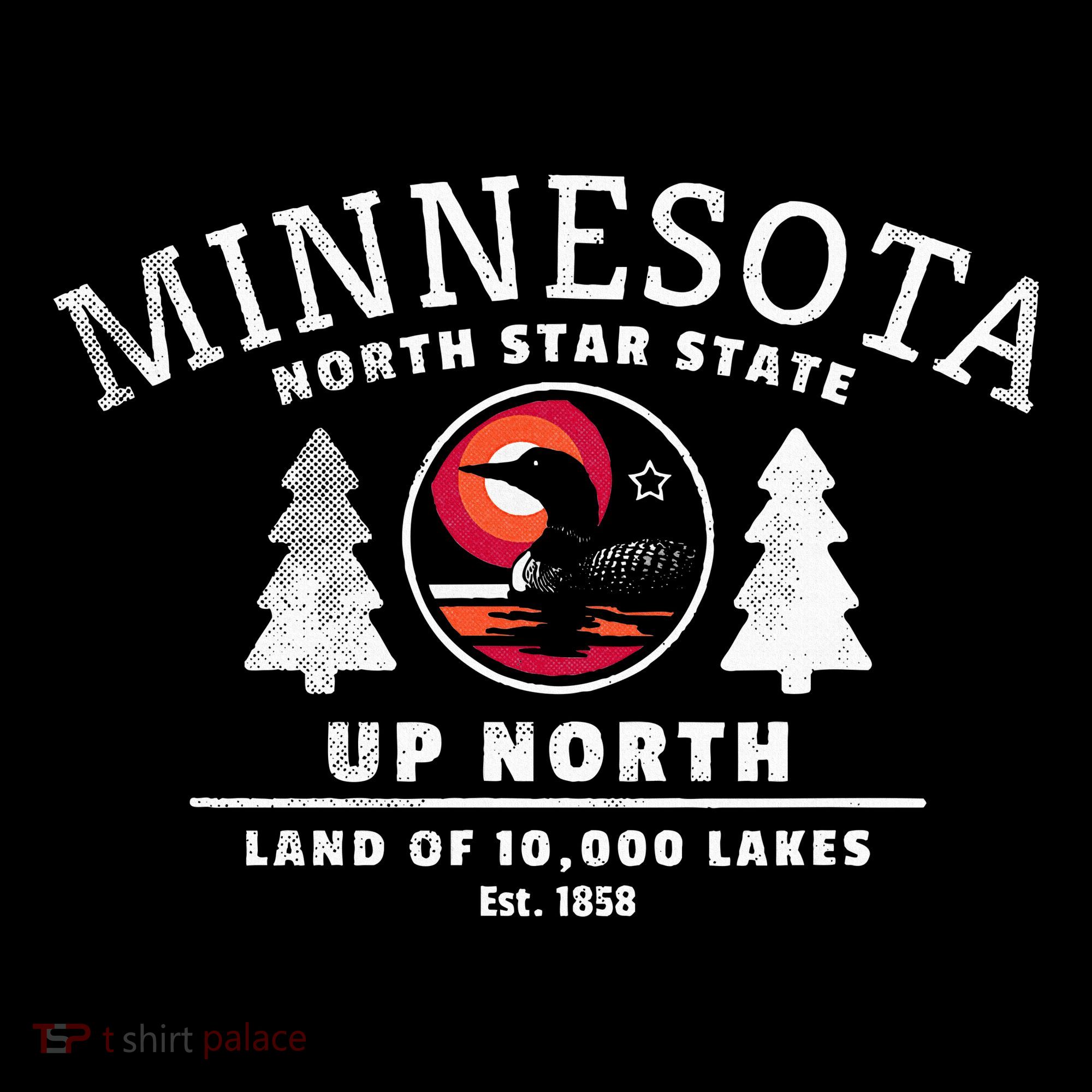 Minnesota North Star State Up North With Loon T-Shirt