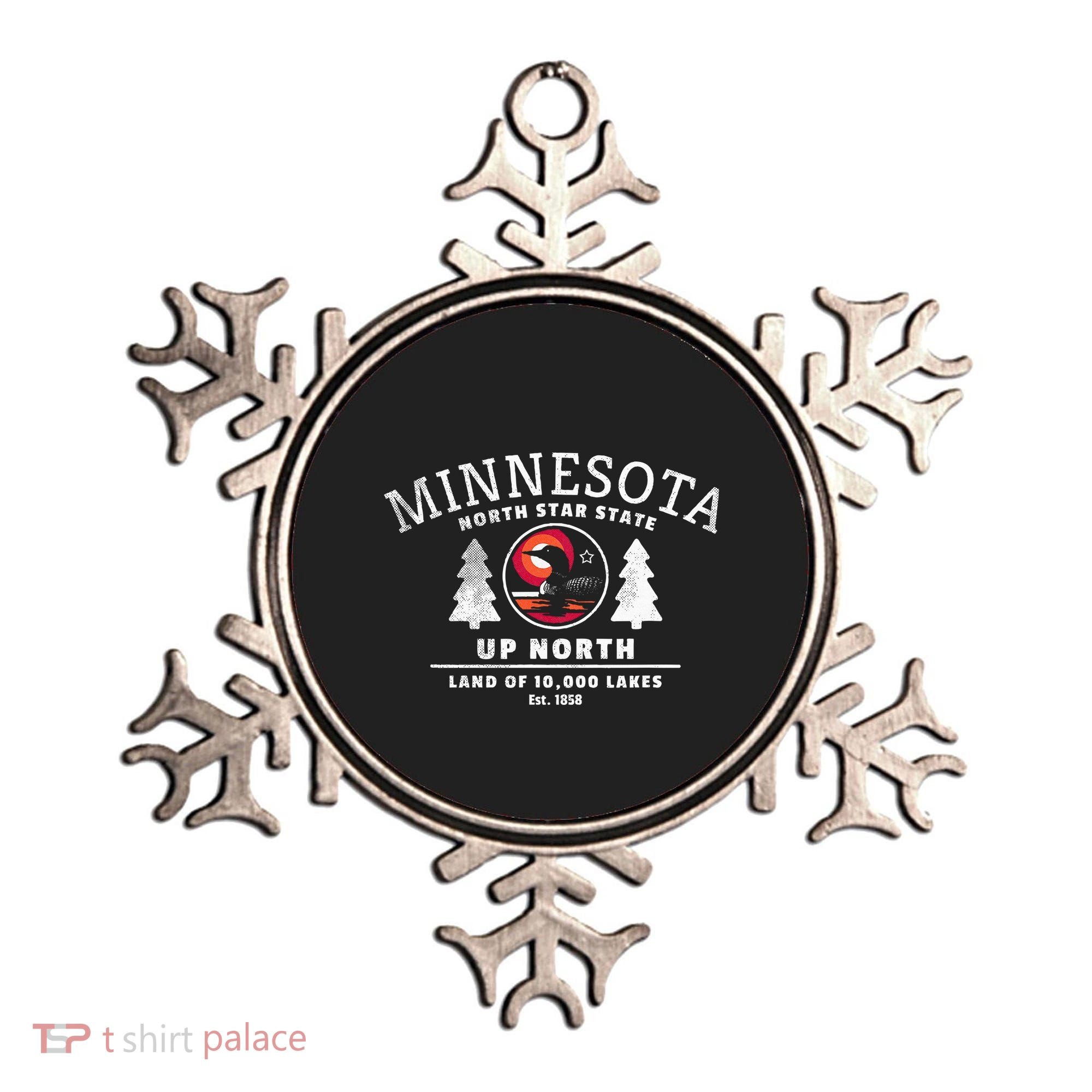 Minnesota North Star State Up North With Loon Ornament