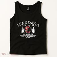 Minnesota North Star State Up North With Loon Tank Top thumb 2