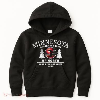 Minnesota North Star State Up North With Loon Kids Hoodie