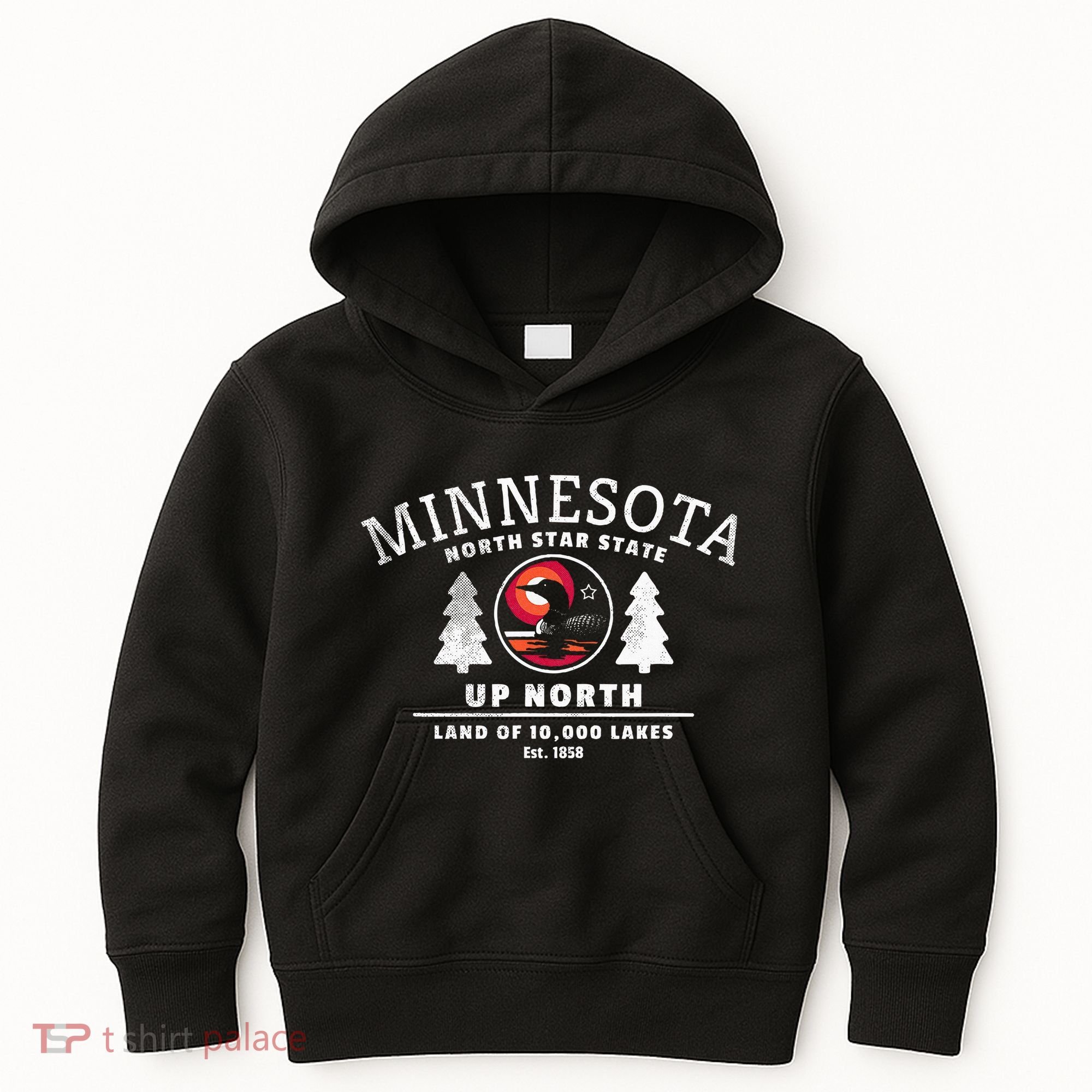 Minnesota North Star State Up North With Loon Kids Hoodie