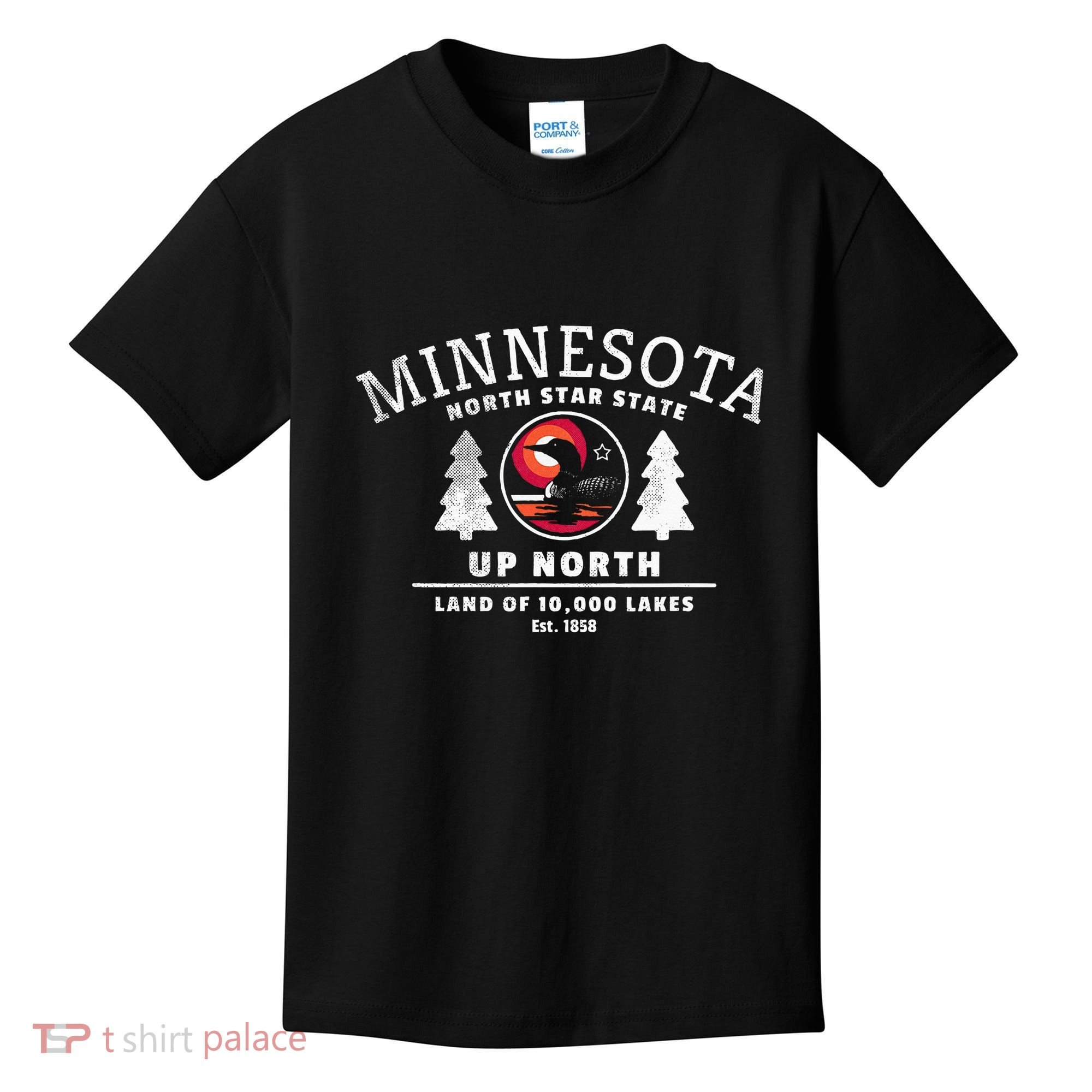 Minnesota North Star State Up North With Loon Kids T-Shirt