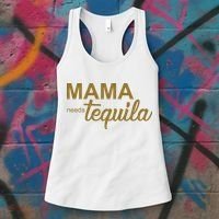 Mama Needs Tequila Funny Gift For Mom Women's Tank Top thumb 3