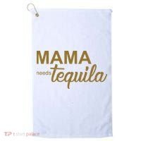Mama Needs Tequila Funny Gift For Mom Golf Towel thumb 0