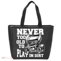 Mens Never Too Old To Play In Dirt Sprint Car Racing Lover Tote Bag thumb 0