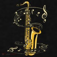 Music Notes Treble Clef Saxophonist Jazz Musician Saxophone Ladies PosiCharge Tri-Blend Wicking Tank thumb 2