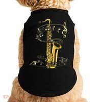 Music Notes Treble Clef Saxophonist Jazz Musician Saxophone Doggie Tank thumb 0