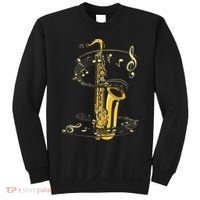 Music Notes Treble Clef Saxophonist Jazz Musician Saxophone Sweatshirt thumb 0