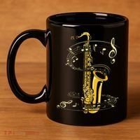 Music Notes Treble Clef Saxophonist Jazz Musician Saxophone 11oz C Handle Ceramic Mug thumb 4