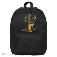 Music Notes Treble Clef Saxophonist Jazz Musician Saxophone 16 in Basic Backpack thumb 0