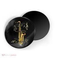 Music Notes Treble Clef Saxophonist Jazz Musician Saxophone Magnet thumb 0