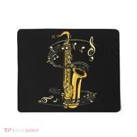 Music Notes Treble Clef Saxophonist Jazz Musician Saxophone Mousepad thumb 0