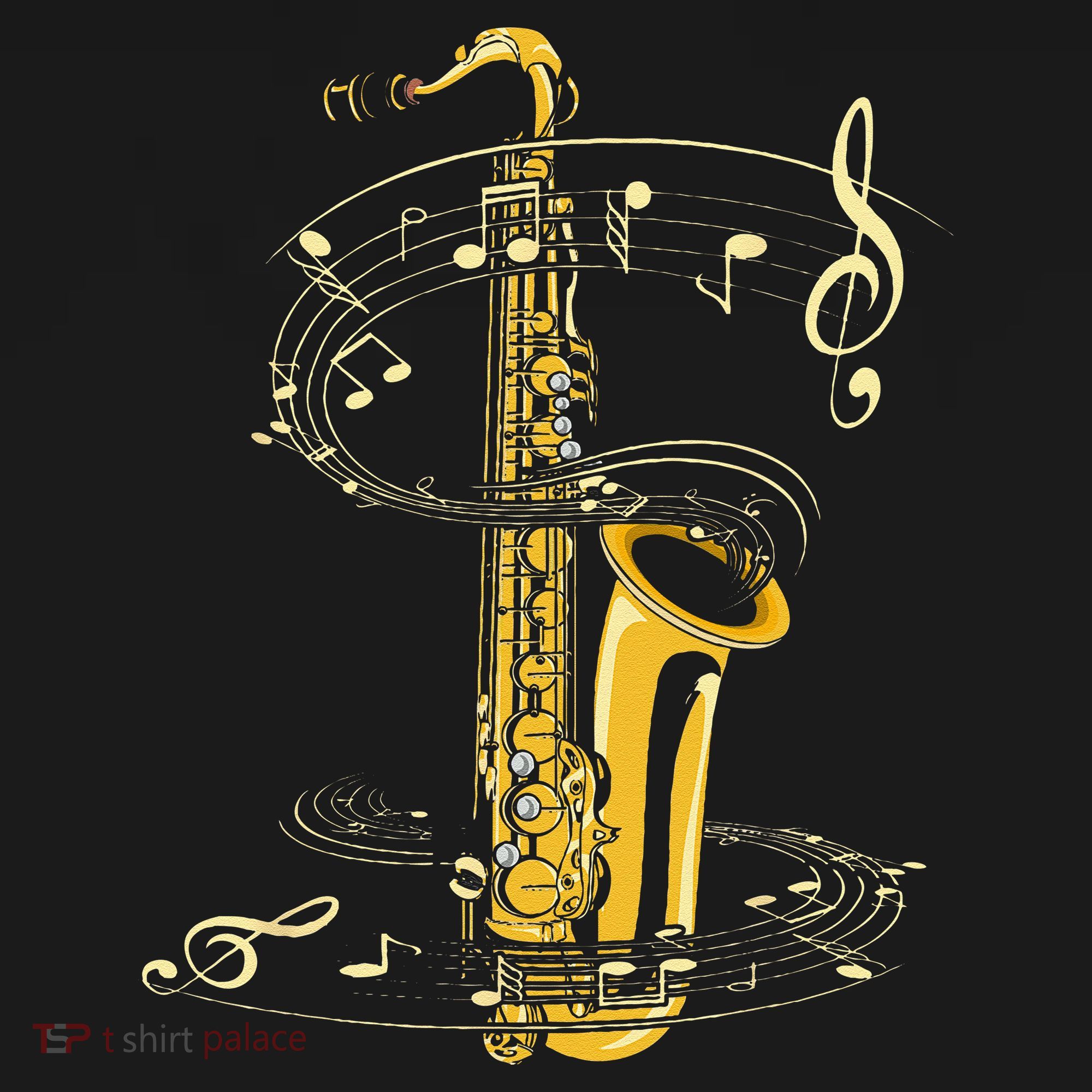 Music Notes Treble Clef Saxophonist Jazz Musician Saxophone Women's Tank Top