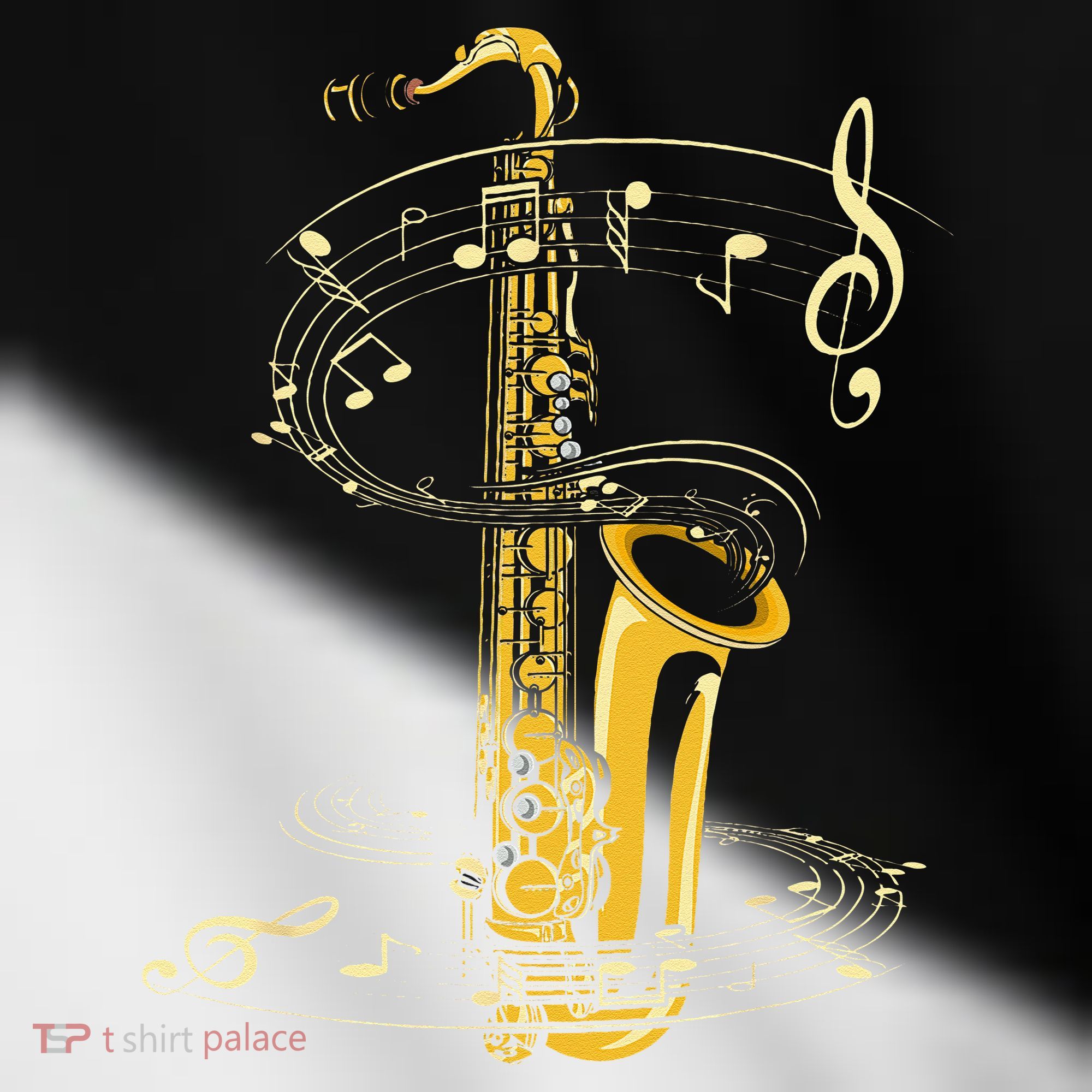 Music Notes Treble Clef Saxophonist Jazz Musician Saxophone Toddler Fine Jersey T-Shirt