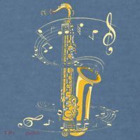 Music Notes Treble Clef Saxophonist Jazz Musician Saxophone Garment-Dyed Sweatshirt thumb 2