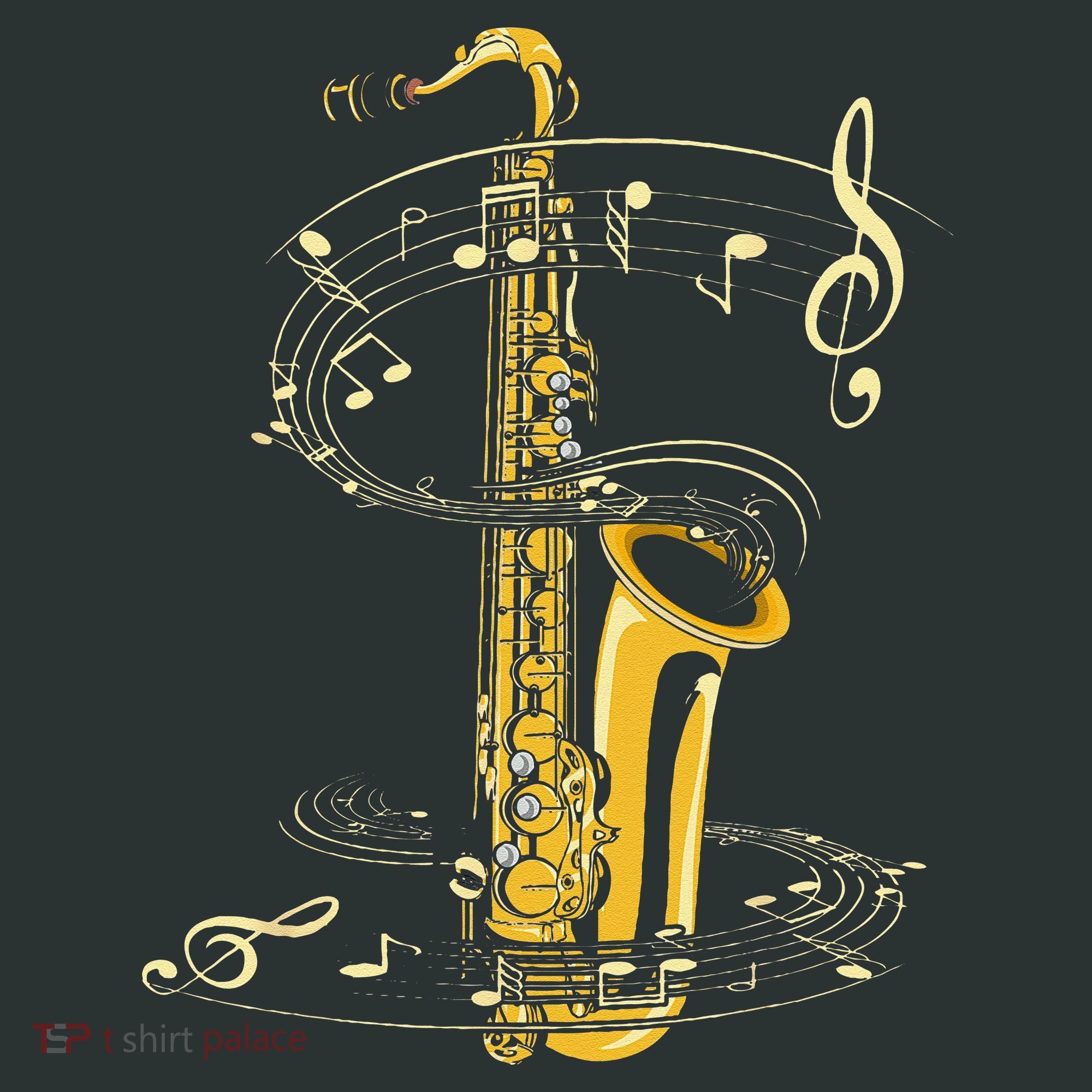 Music Notes Treble Clef Saxophonist Jazz Musician Saxophone Infant Baby Jersey Bodysuit