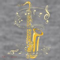 Music Notes Treble Clef Saxophonist Jazz Musician Saxophone Women's Racerback Cropped Tank thumb 2