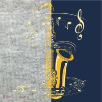 Music Notes Treble Clef Saxophonist Jazz Musician Saxophone Kids Colorblock Raglan Jersey thumb 2