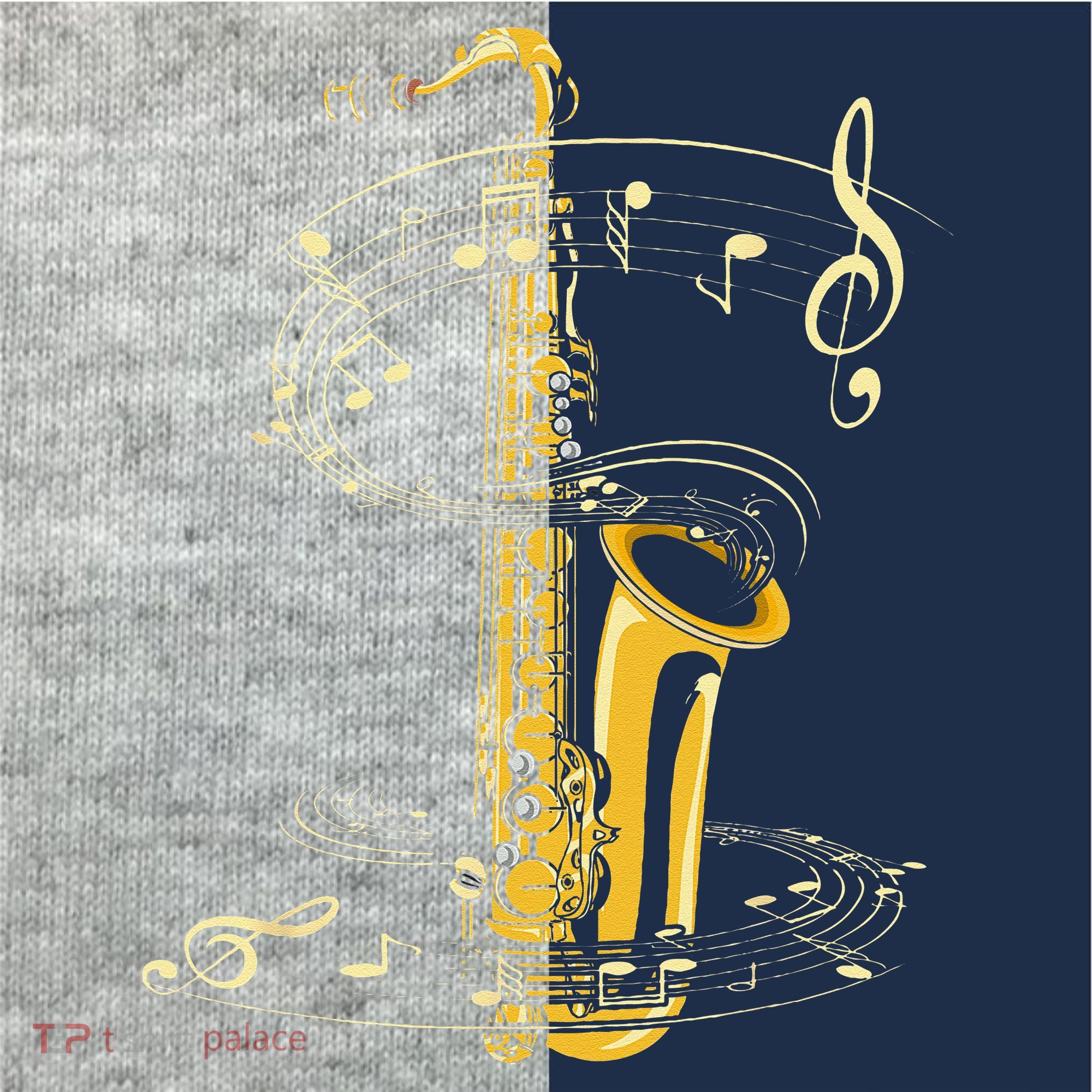 Music Notes Treble Clef Saxophonist Jazz Musician Saxophone Kids Colorblock Raglan Jersey