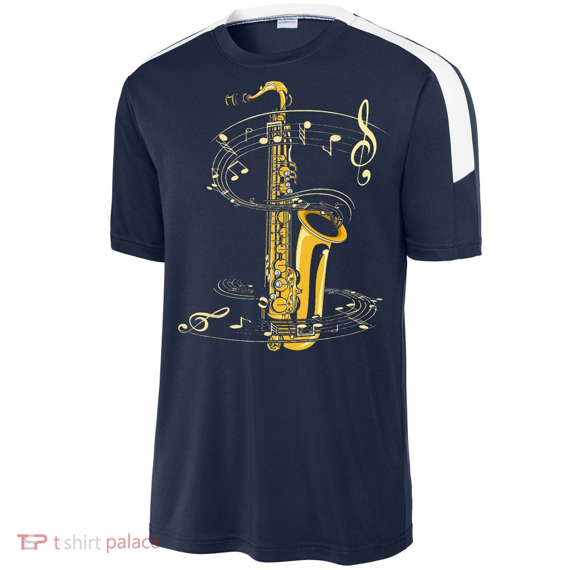 Music Notes Treble Clef Saxophonist Jazz Musician Saxophone Sport-Tek Competitor United Soccer Jersey