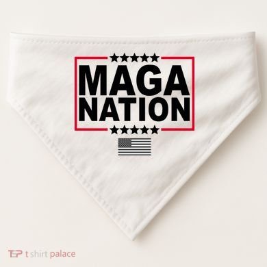 Maga Nation Usa Flag USA-Made Doggie Bandana