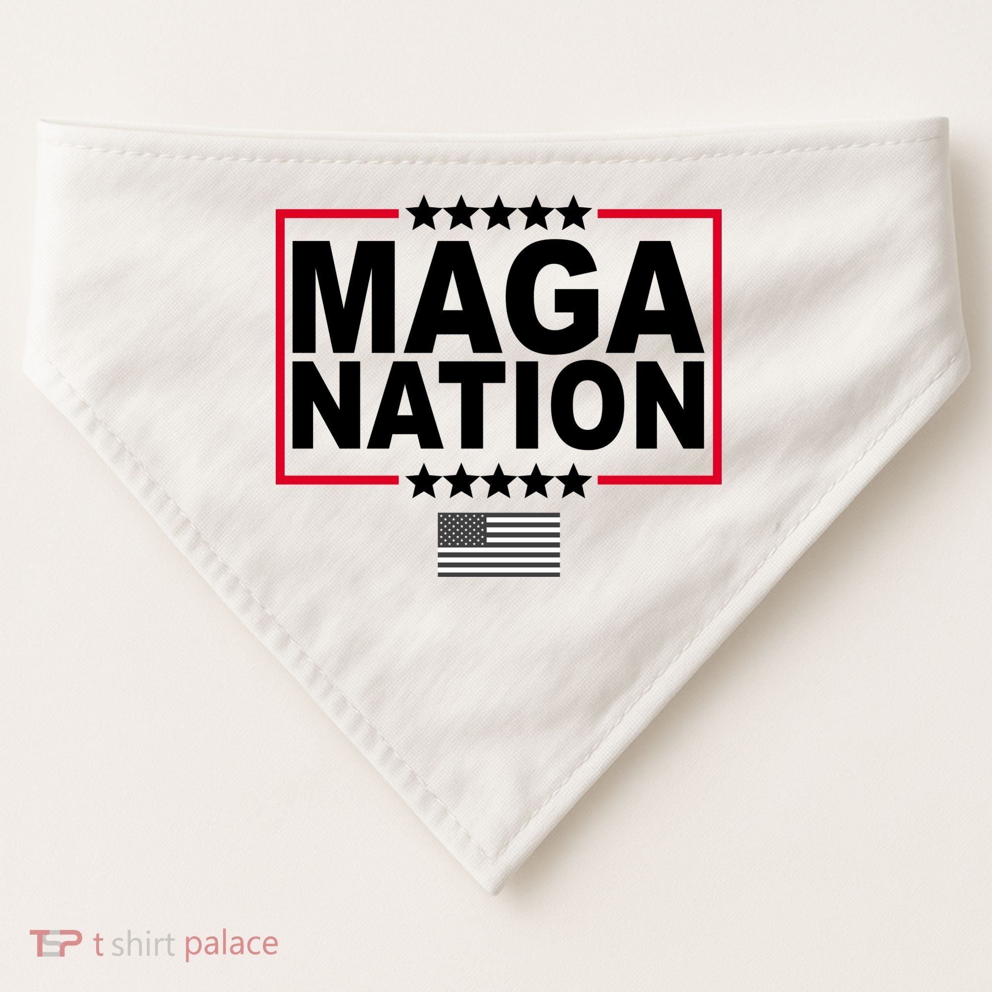 Maga Nation Usa Flag USA-Made Doggie Bandana